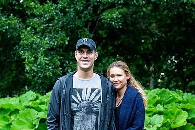 Justinas Jankevičius su drauge Greta Mikalauskyte