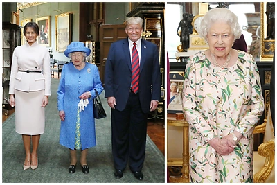 Vos pastebima aprangos detalė išdavė karalienės Elizabeth II požiūrį į D. Trumpą