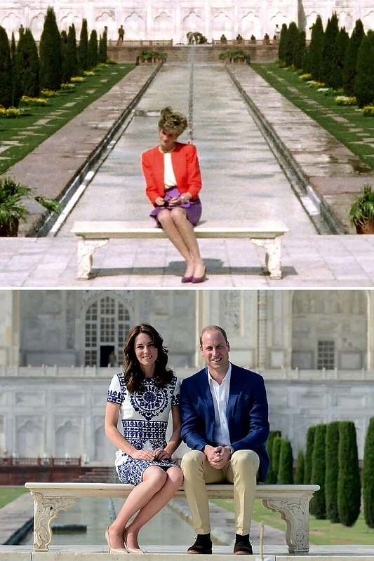 Princesė Diana ir princas Williamas su žmona Catherine