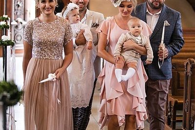 Remigijaus ir Rovenos Žiogų sūnaus krikštynų akimirka