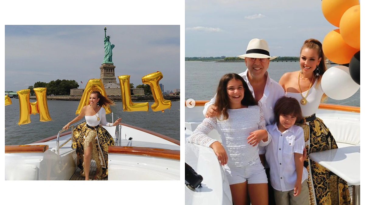 Thalia su vyru Tommy Mottola ir vaikais Sabrina bei Matthew
