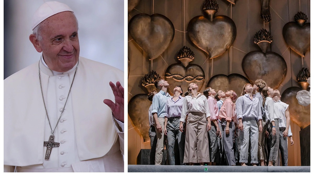 Popiežius Pranciškus ir šokių studijos „Low Air“ pasirodymas