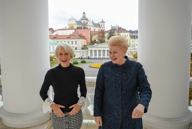 Lietuvoje svečiuojasi aktorė Helen Mirren: apsilankė ir pas Prezidentę