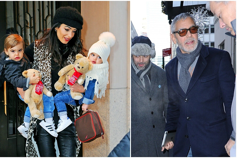 Amal ir George'as Clooney su dvyniais / Vida Press nuotr.