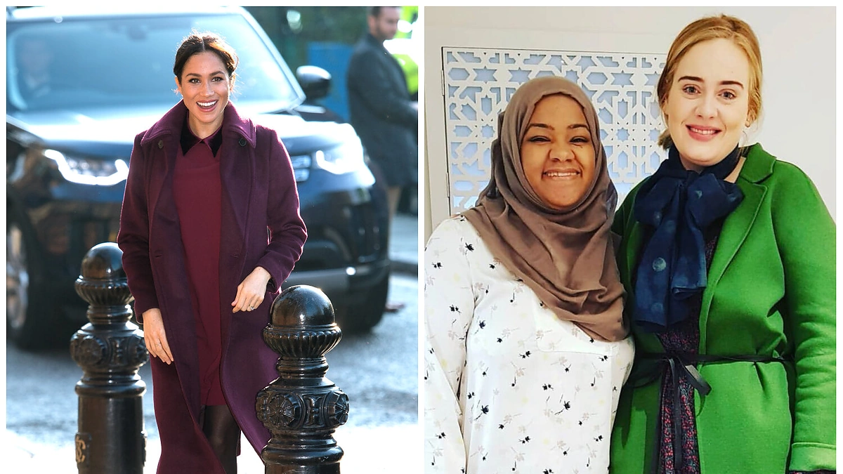 Meghan Markle ir Adele su Manira Mahmoud/Vida Press ir „Twitter“ nuotr.