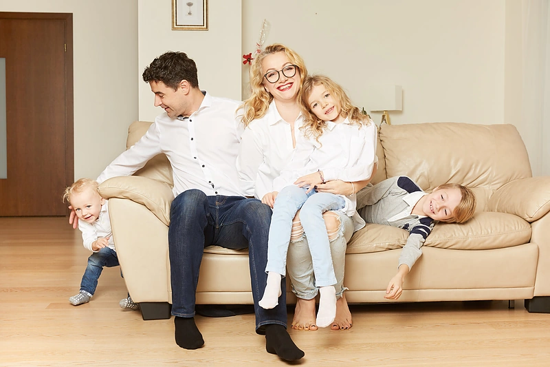 Mindaugas Jusius su šeima / Pauliaus Zaborskio nuotr.