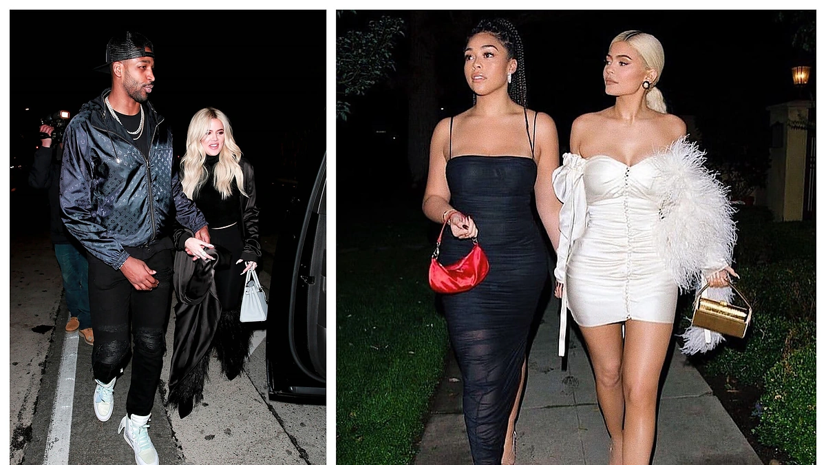 Tristanas Thompsonas, Khloe Kardashian ir Jordyn Woods su Kylie Jenner