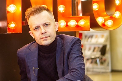 Andrius Tapinas pasakoja apie naujausią savo knygą/Pauliaus Peleckio nuotr.