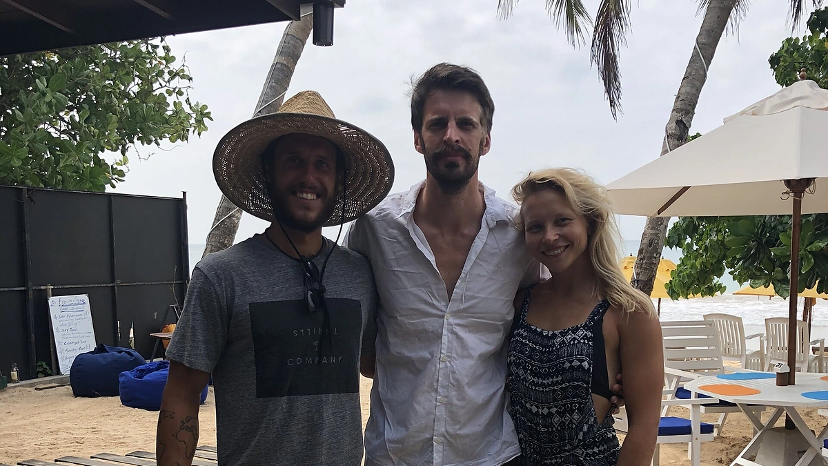 Justinas Jarutis su draugais Roku Baksčiu ir Giedre Anužyte/Asmeninio archyvo nuotr.