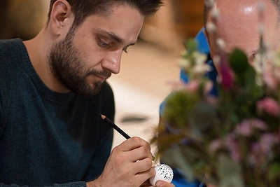 Margučių marginimo dirbtuvės turguje / D. Butėnaitės nuotr.