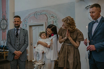 Irma ir Linas Adomaičiai pakrikštijo dukrą Saulę/„Druska photography“ nuotr.