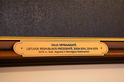Broliai Gataveckai nupiešė Dalios Grybauskaitės portretą / R. Dačkaus nuotr.