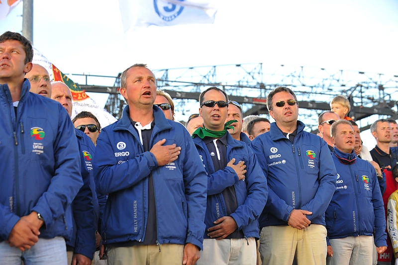 Legendinės jachtos „Ambersail“ pasitikimas Klaipėdoje 2009 m. liepos mėn. / Organizatorių nuotr.