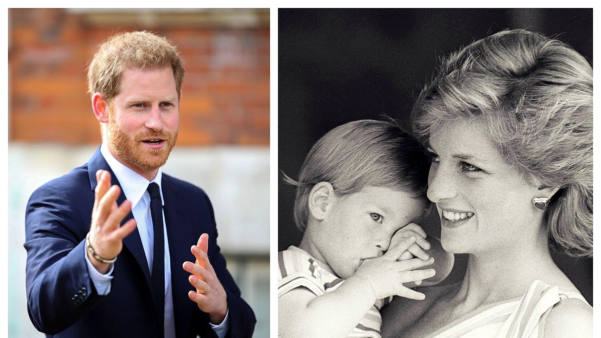 Princas Harry ir princesė Diana, laikanti mažąjį Harry / „Scanpix“ nuotr.