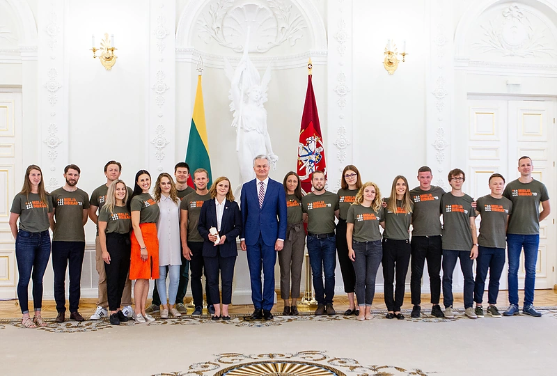 Prezidentas Gitanas Nausėda Prezidentūroje susitiko projekto „Misija Sibiras“ dalyviais/Pauliaus Peleckio/„ŽMONĖS Foto“ nuotr.
