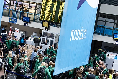 Jaunieji sportininkai išlydėti į Europos jaunimo olimpinį festivalį/Vytauto Dranginio nuotr.