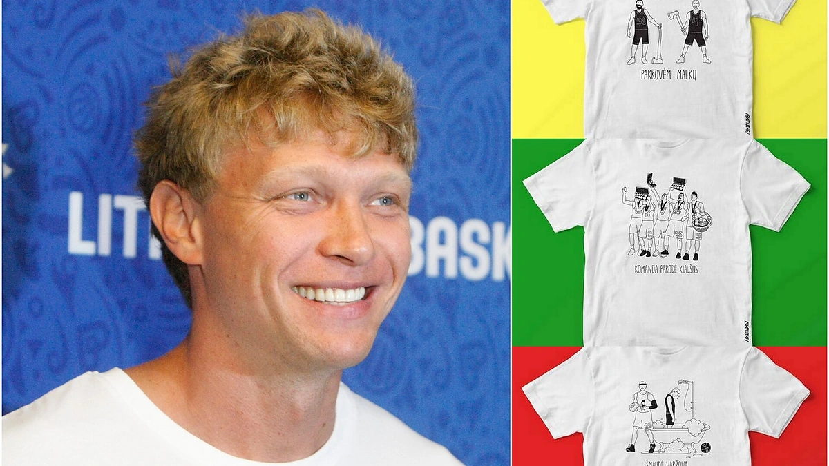 Mindaugas Kuzminskas pristatė marškinėlius sirgaliams