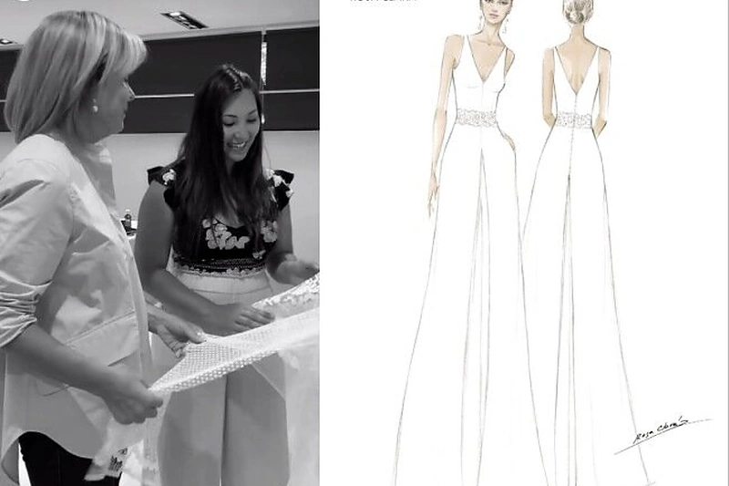 Marie Chevallier vestuvių stilius/Instagram nuotr.