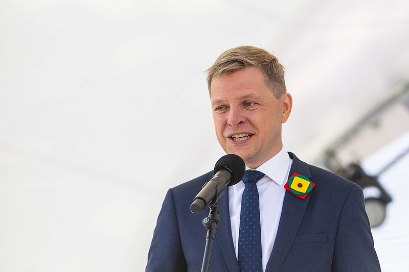 Tradicinio estafetinio bėgimo Baltijos keliui atminti (Vilnius–Ryga–Talinas) startas Katedros aikštėje/Pauliaus Peleckio/„ŽMONĖS Foto“ nuotr.