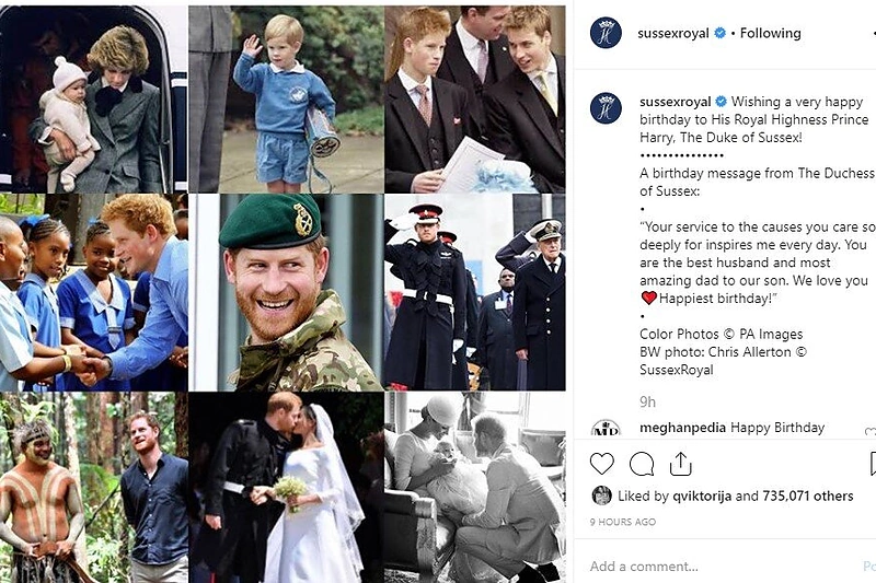 Sasekso hercogų paskyra instagram'e: Meghan sveikinimas / „Instagram“ nuotr.