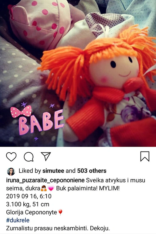 Irūnos Puzaraitės-Čepononienės soc. tinklų įrašas