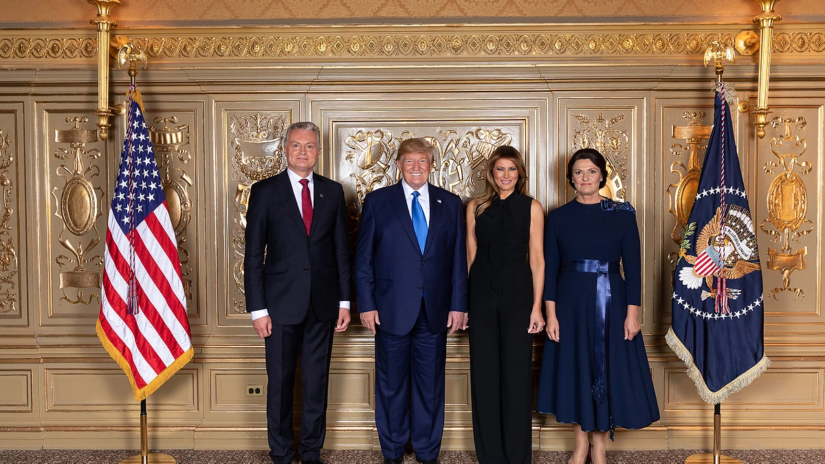 Gitanas Nausėda, Donaldas Trumpas, Melania Trump, Diana Nausėdienė/lrp.lt nuotr.