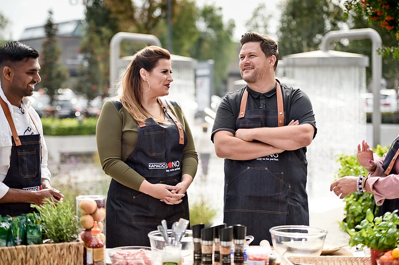 Erika ir Merūnas Vitulskiai laidoje „Virtuvės istorijos“/ tomasfoto.lt