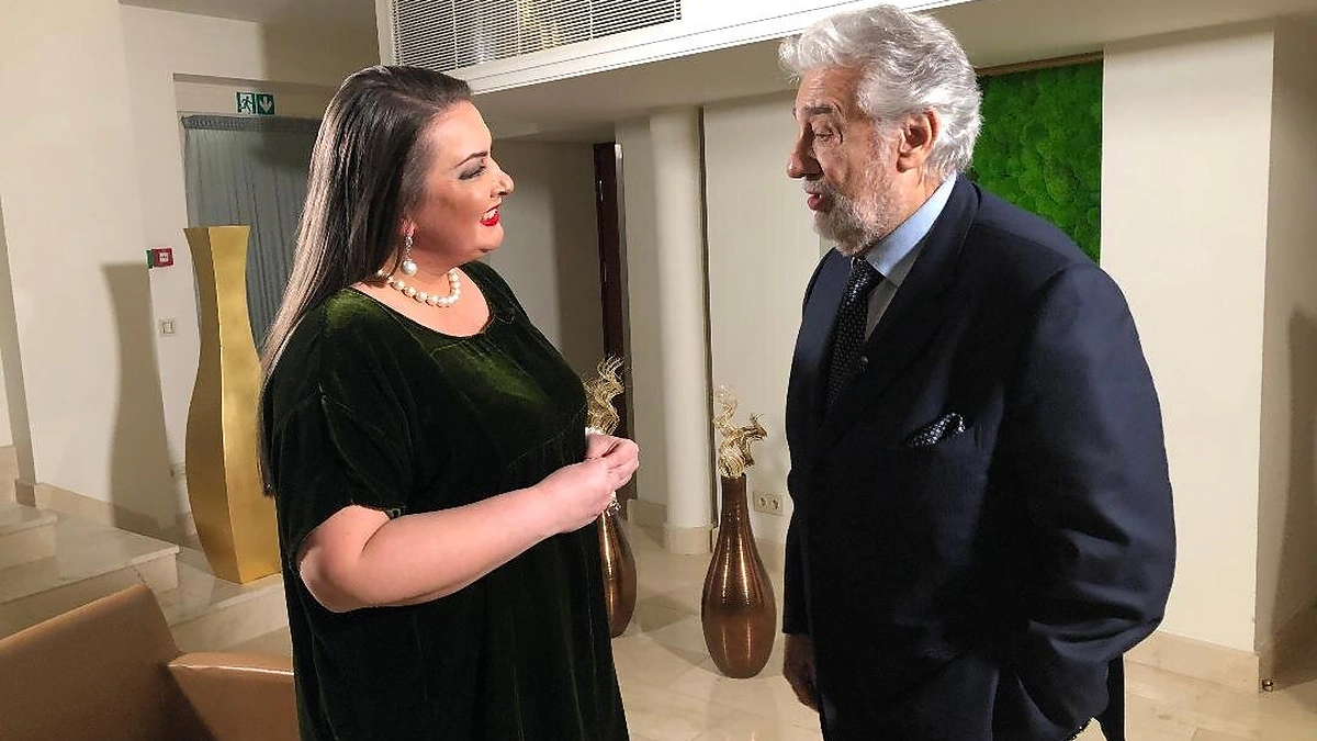 Nomeda Kazlaus ir Placido Domingo/ LRT nuotr.