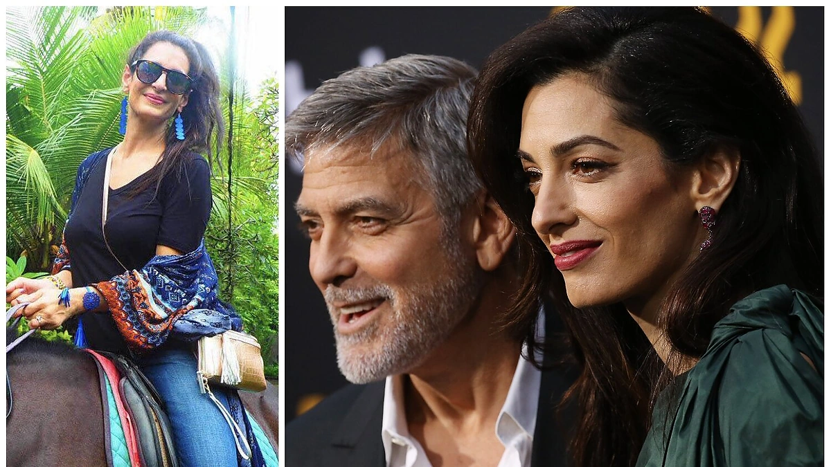 Tala Alamuddin (kairė) ir George'as bei Amal Clooney/Vida Press/Soc. tinklų nuotr.