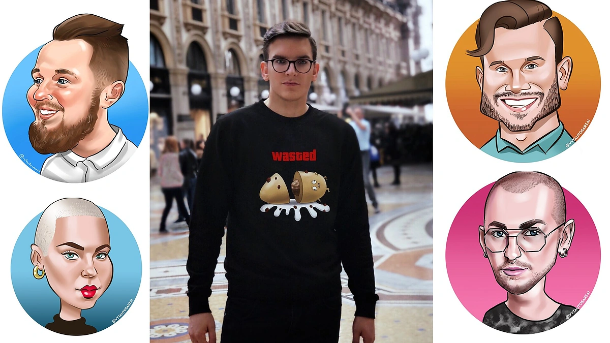 Vytautas Gaivelis ir jo šaržai/Asmeninio archyvo nuotr.