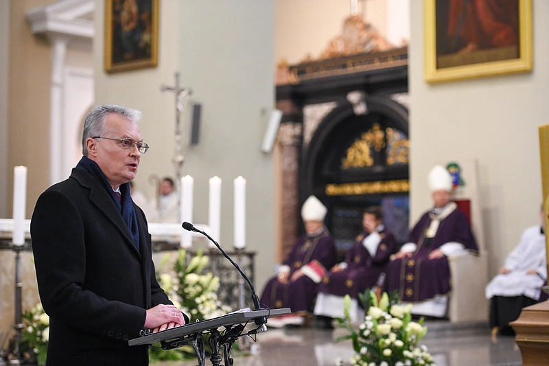 Gitanas Nausėda laidotuvių ceremonijoje pagerbė 1863-1864 m. sukilimo vadus ir dalyvius / R. Dačkaus nuotr.