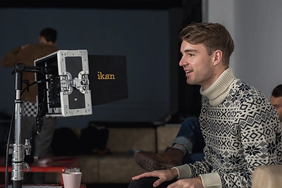 Vaidas Baumila kartu su Sofija Vasilevskyte pristatė šventinį kūrinį/Roberto Daskevičiaus nuotr.