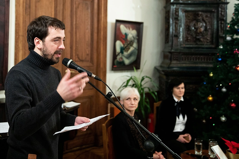 Lietuvos rašytojų sąjungos premija įteikta poetui Mindaugui Nastaravičiui/Irmanto Gelūno/„ŽMONĖS Foto“ nuotr.