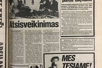 Laikraščių antraštėse – Vito Lingio nužudymas ir atsisveikinimas / Dienraštis „Respublika“ Nr. 200 (1078)