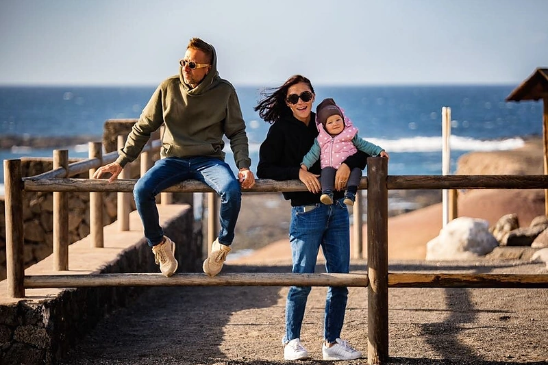 Linas Adomaitis su šeima/ Ugniaus Brazdžiūno nuotr.