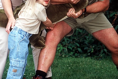 Stevas Irwinas su žmona ir dukra/Vida Press nuotr.