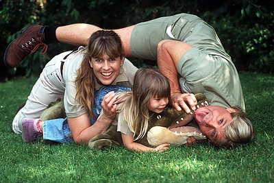 Stevas Irwinas su žmona ir dukra/Vida Press nuotr.