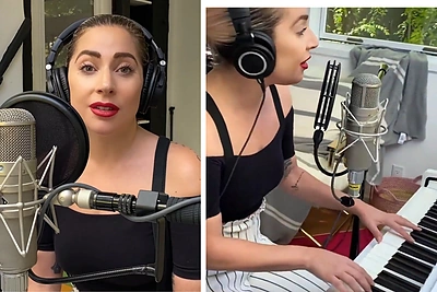 Milijonus žiūrovų internete prikausčiusiame koncerte Lady Gaga atliko Charlie Chaplino kūrinį „Smile“