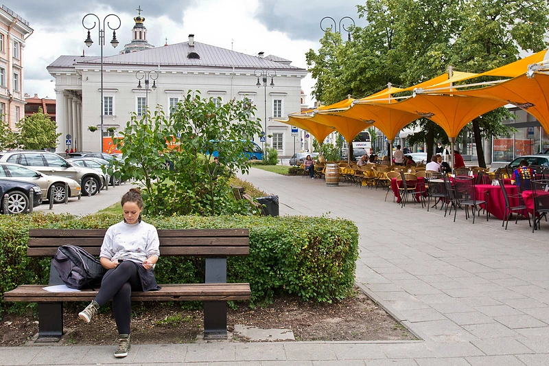 Vilniaus Vokiečių gatvės lauko kavinė / Vytenio Jurevičiaus nuotr.