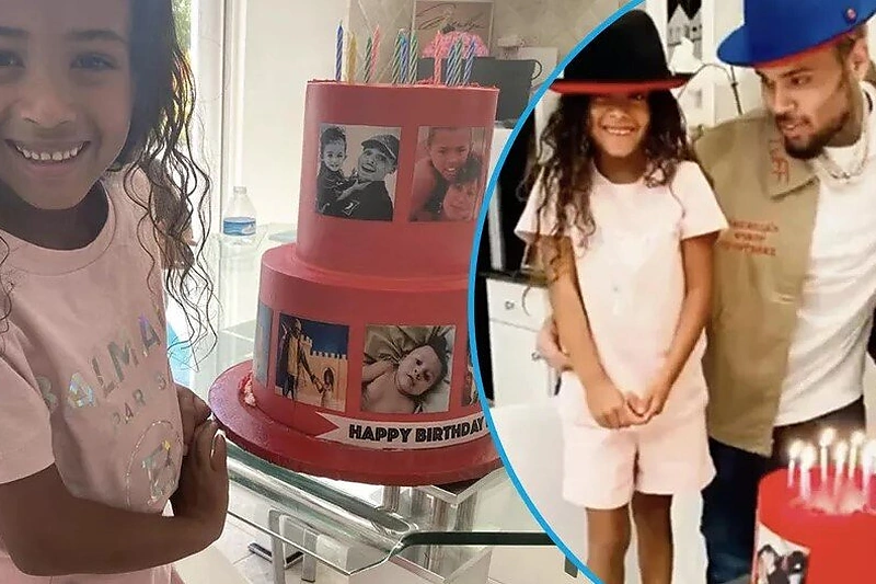 Chrisas Brownas su dukra Royalty/ Organizatorių nuotr.