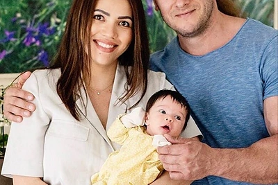 Ilka Adams ir Andrius Pauliukevičius su dukra/Vitalijos Jakovonienės nuotr.