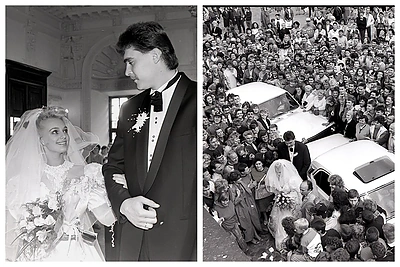 Ingridos ir Arvydo Sabonių vestuvės: prieš 30 metų jaunavedžių porą sveikino minia žmonių