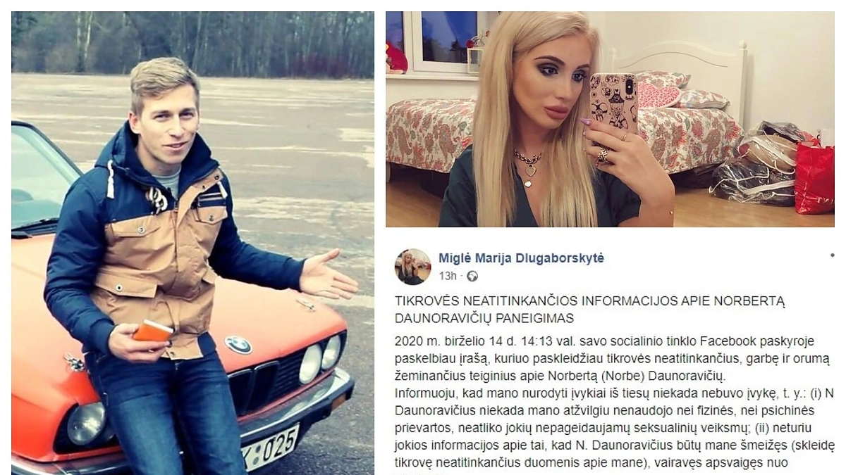 Miglė Dlugaborskytė viešai paneigė Norbertui Daunoravičiui mestus kaltinimus