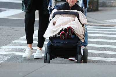 Justinas Timberlake'as su žmona ir sūnumi / Vida Press nuotr.