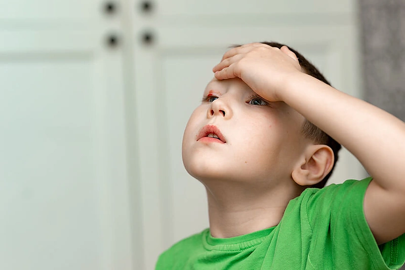 Vaikas susižeidė veidą