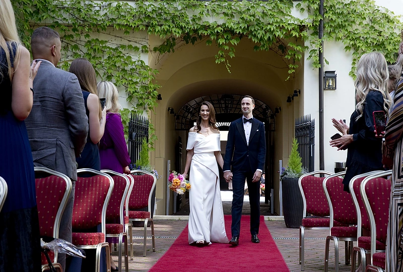 Agnės Deveikytės ir Algirdo Griciaus vestuvių akimirka / Valdo Kopūsto / 15min nuotr.