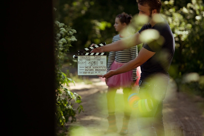 Akimirka iš filmo „Drugelių širdis“ filmavimo/ Audriaus Solomino nuotr.