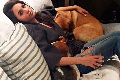 Meghan Markle su augintiniais / Socialinių tinklų nuotr.