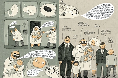 Komiksų knyga „Prieš srovę: žuvų draugės Sabihos Kasimati istorija“