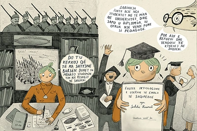 Komiksų knyga „Prieš srovę: žuvų draugės Sabihos Kasimati istorija“
